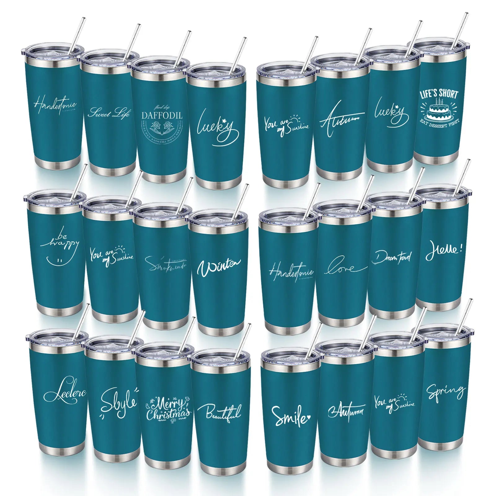 20oz Powder Coated Stainless Steel Tumbler with Lid and Straw Hole for Coffee, Travel and Laser Engraving