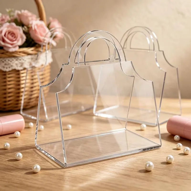 Acrylic Handbag Favor Boxes | Clear Wedding Favors | Wholesale