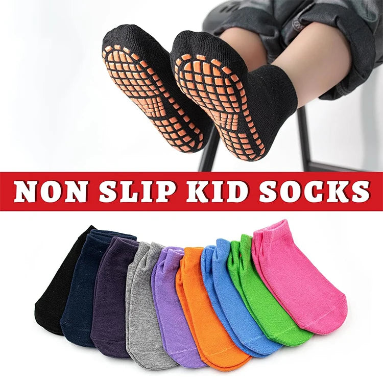 Custom Anti-Slip Trampoline Socks | Adult Kids Non-Slip Rubber Grip | 500 MOQ | Polyester/Spandex