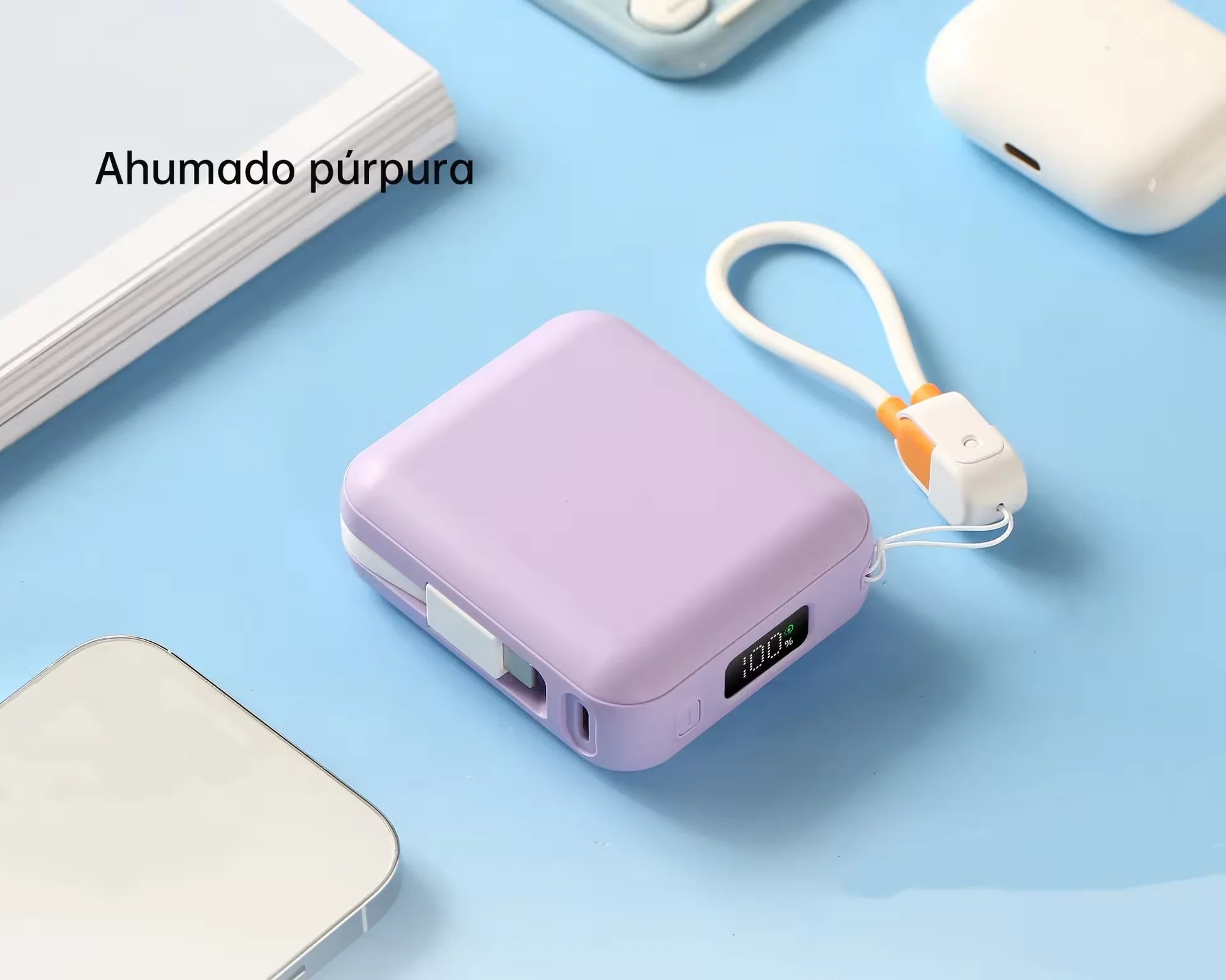 Custom Logo Mini Power Bank with Strap and Display Screen