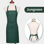 Custom Logo Unisex Bib Aprons with 2 Pockets for Cooking Kitchen Advertising Adjustable Waterproof Extra Large Long Ties Apron