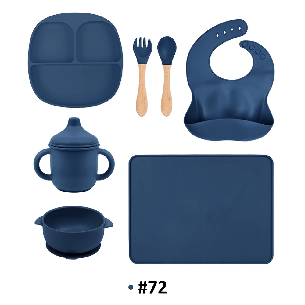 Custom Food Grade Silicone Baby Feeding Set | 100 Set MOQ | LFGB Certified