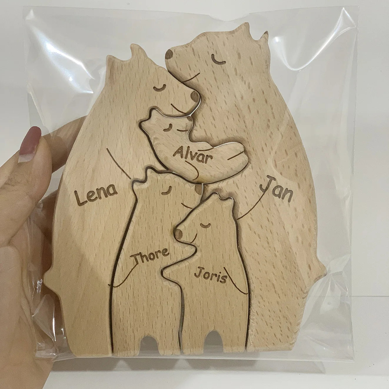 Personalized Wooden Bear Puzzle | FSC-Certified Custom Engraved Gift | Bulk Corporate