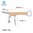 Wooden Wine Bottle Opener | Custom Laser Engraving | 3-in-1 Corkscrew