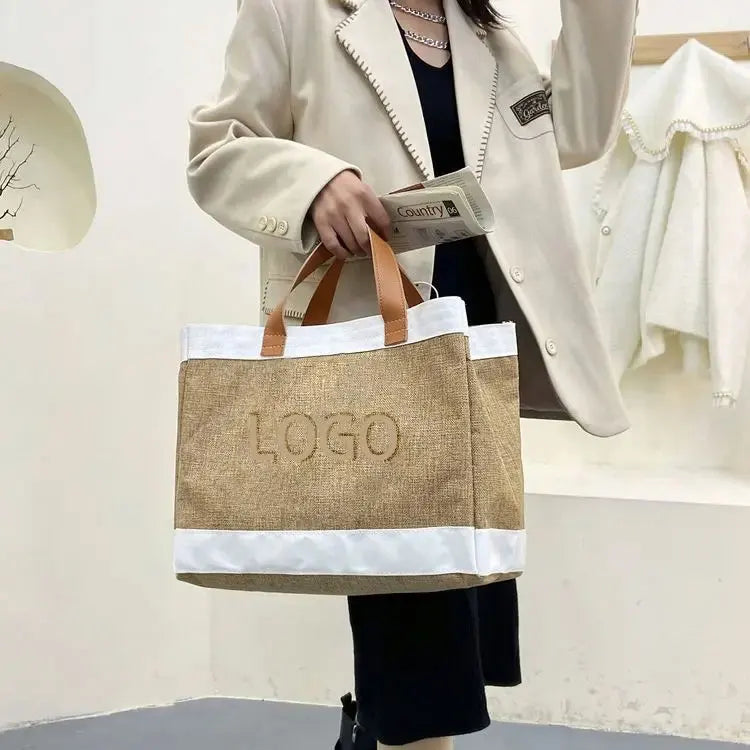 Custom Jute Tote Bag with Logo | 50 MOQ | Eco-Friendly