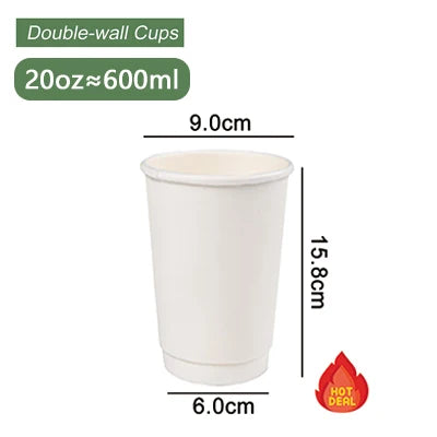 8oz Custom Printed Double Wall Paper Coffee Cups with Lids | MOQ 5000