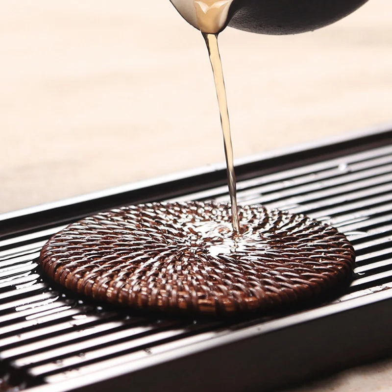 Rattan Weave Coaster Set 6Pcs | Heat Resistant | Custom Material MOQ 500