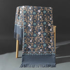 Embroidered Winter Polyester Scarf | Floral Design | Tassel Finish | 1 MOQ | Modest Fashion