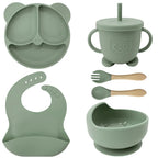 BPA-Free Silicone Suction Plate | 6 Piece Baby Feeding Set