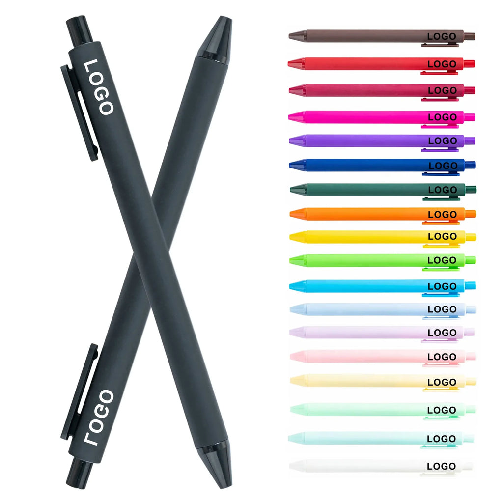 Custom Rubber Coated Pens with Logo | 100 MOQ, Silk Screen Printing, Bulk Promotional