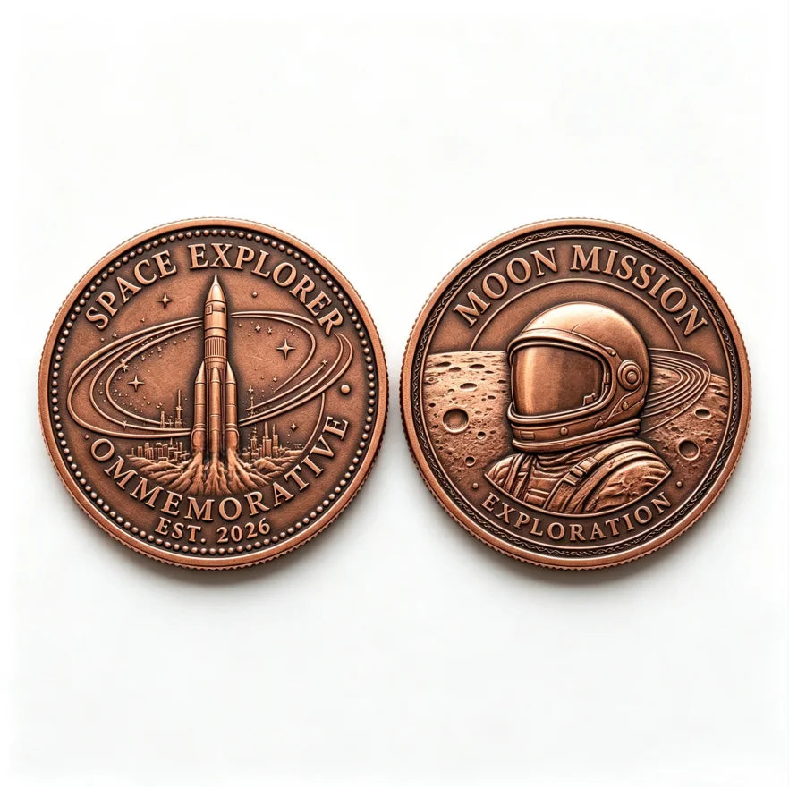 Custom 3D Relief Commemorative Coin | Bronze Metal Souvenir