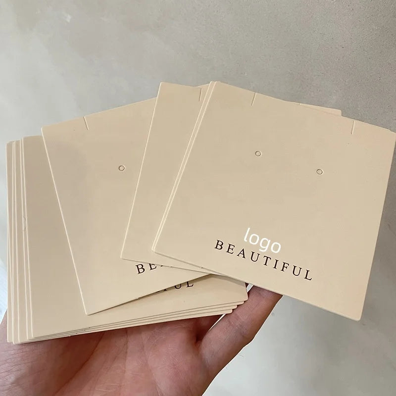 Custom Jewelry Display Cards & Hang Tags with Logo — Paper, Kraft, Foil Stamping