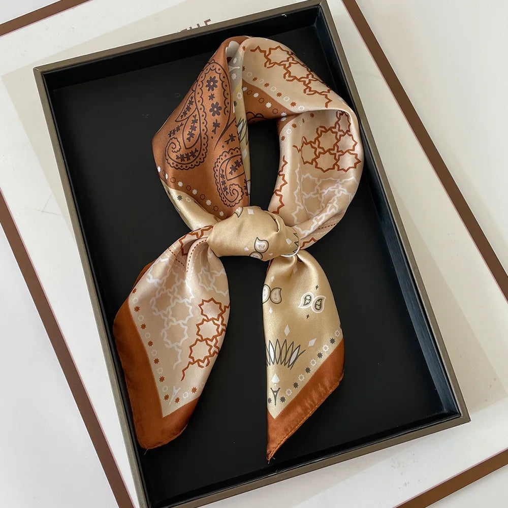 Square Silk Scarf | Digital Print | Custom Logo | 100 MOQ | Women's Fashion