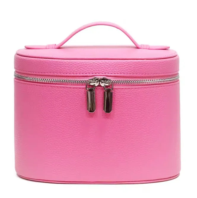 PU Leather Travel Makeup Bag | Custom Logo | 50 MOQ | Double Zipper