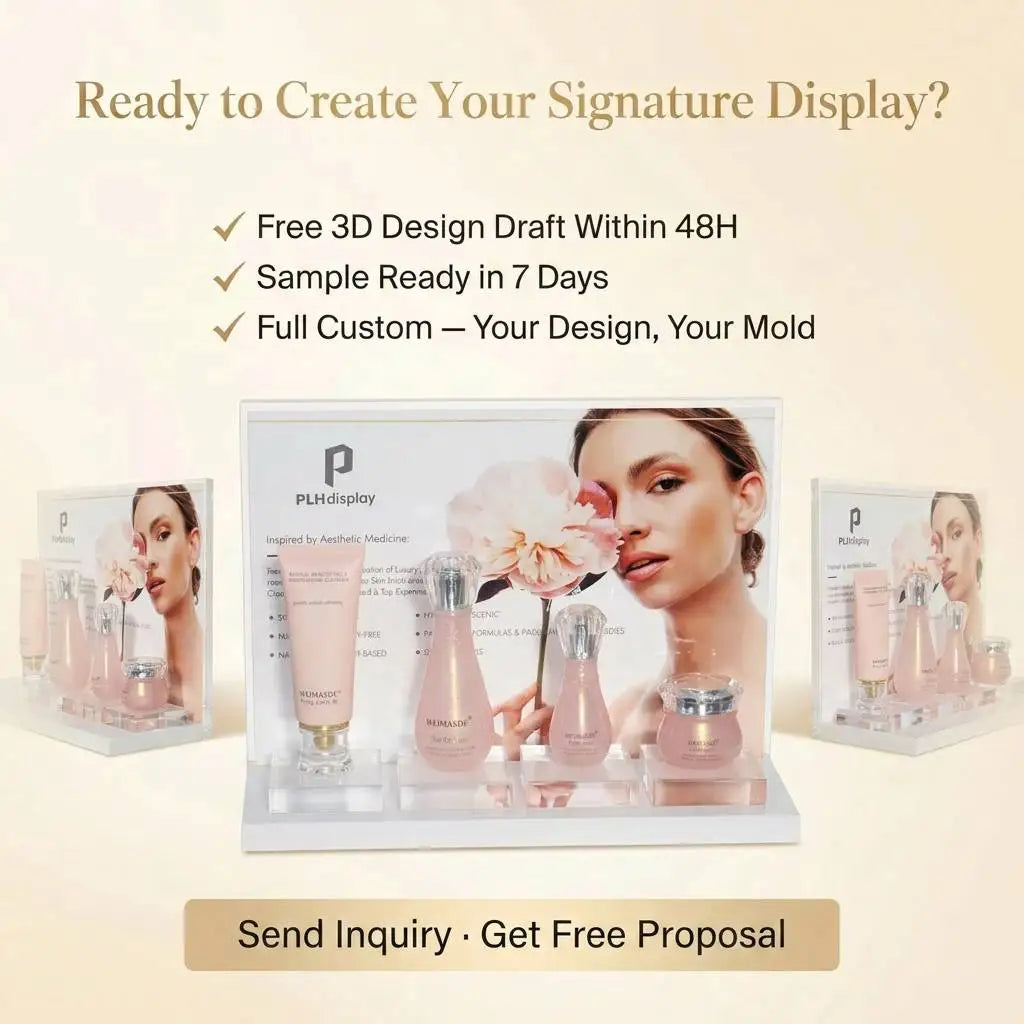 Custom Acrylic Display Rack | Beauty Skincare Cosmetics | 30 MOQ | KD