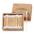 Eco-Friendly Cotton Buds 200pcs | Bamboo Sticks | Kraft Box | Bulk