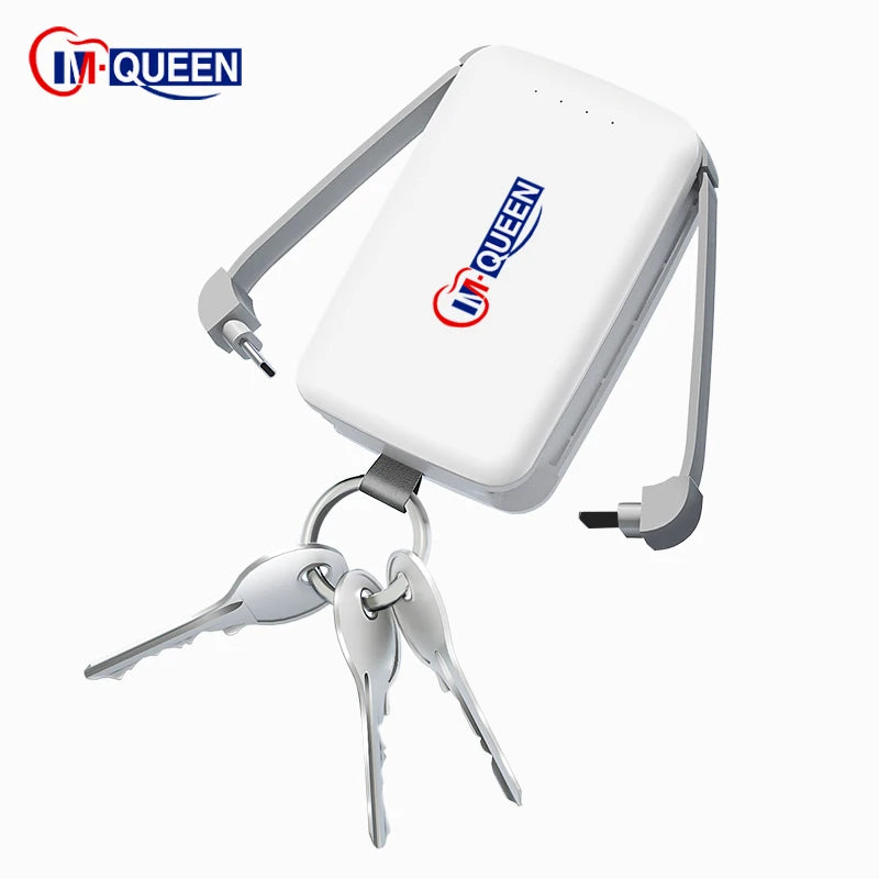 Custom Mini Power Bank 2000mAh 4000mAh | Keychain Portable Charger with Cable