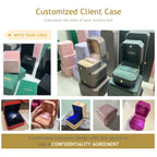 Custom Leather Jewelry Boxes with Logo – LED Light, PU Leather
