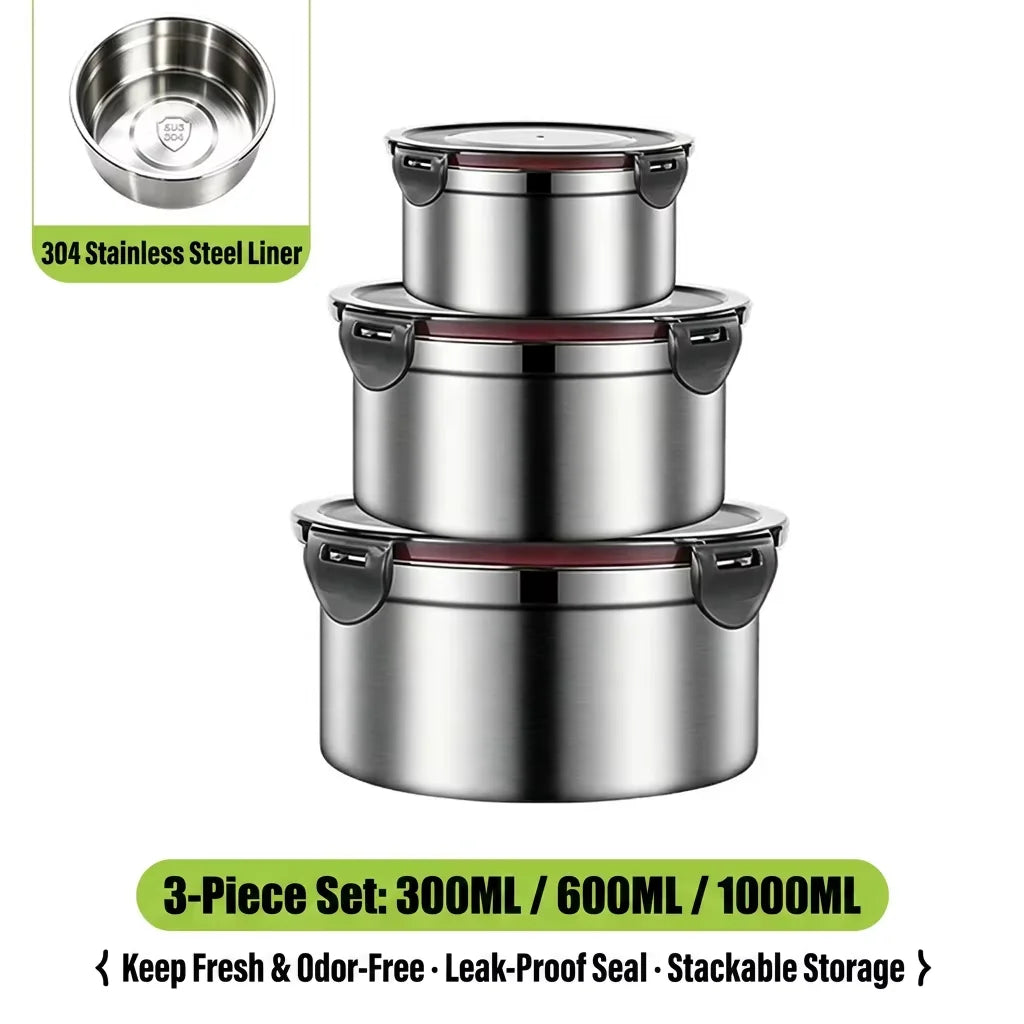 304/316 Stainless Steel Food Storage Container | 100 MOQ | Leak-Proof