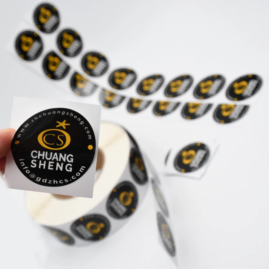 Custom Round Label Stickers with Logo | Waterproof PVC Bulk MOQ 100