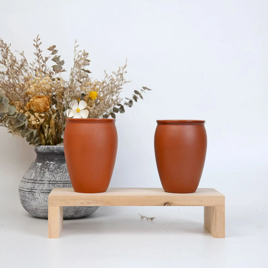 Custom Terracotta Tiki Cups: 36 MOQ, 12 oz, 10-Day Lead | Red Clay Cocktail & Tequila Mugs