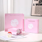 Custom 210gsm Recycled Pink Paper Gift Bags | MOQ 48, Offset Print, Twisted Handles