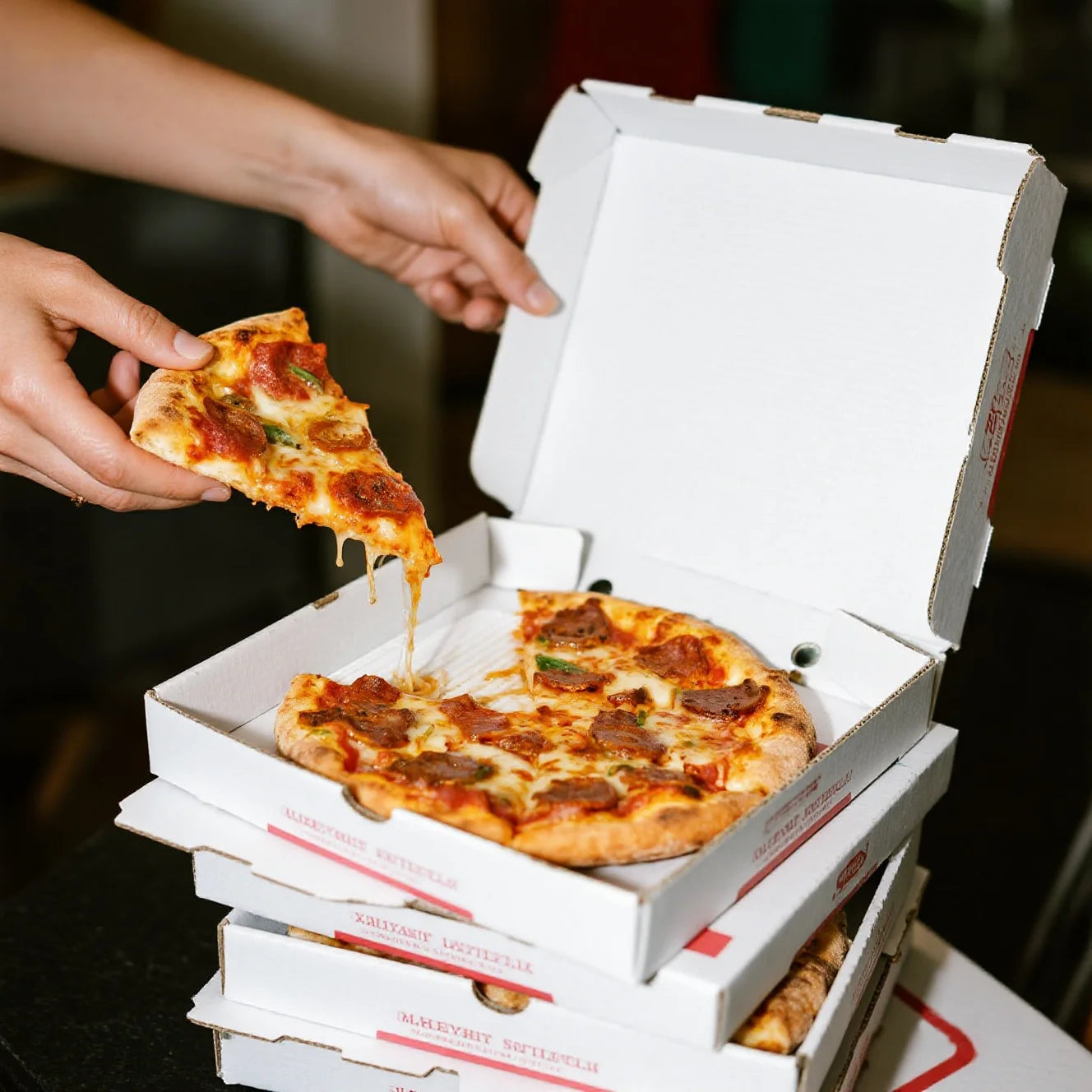 Custom Corrugated Pizza Box Wholesale | 10 12 14 Inch with Flexo Printing