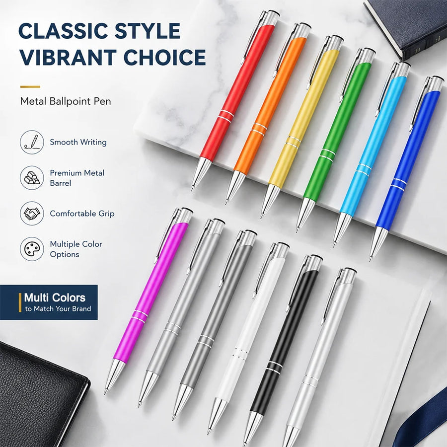 Custom Metal Pen with Logo | UV Printing | 1pc MOQ | 15-Day Lead