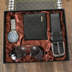Custom 7-Piece Gift Sets 2 MOQ | Quartz Watch Belt Wallet Tie Perfume