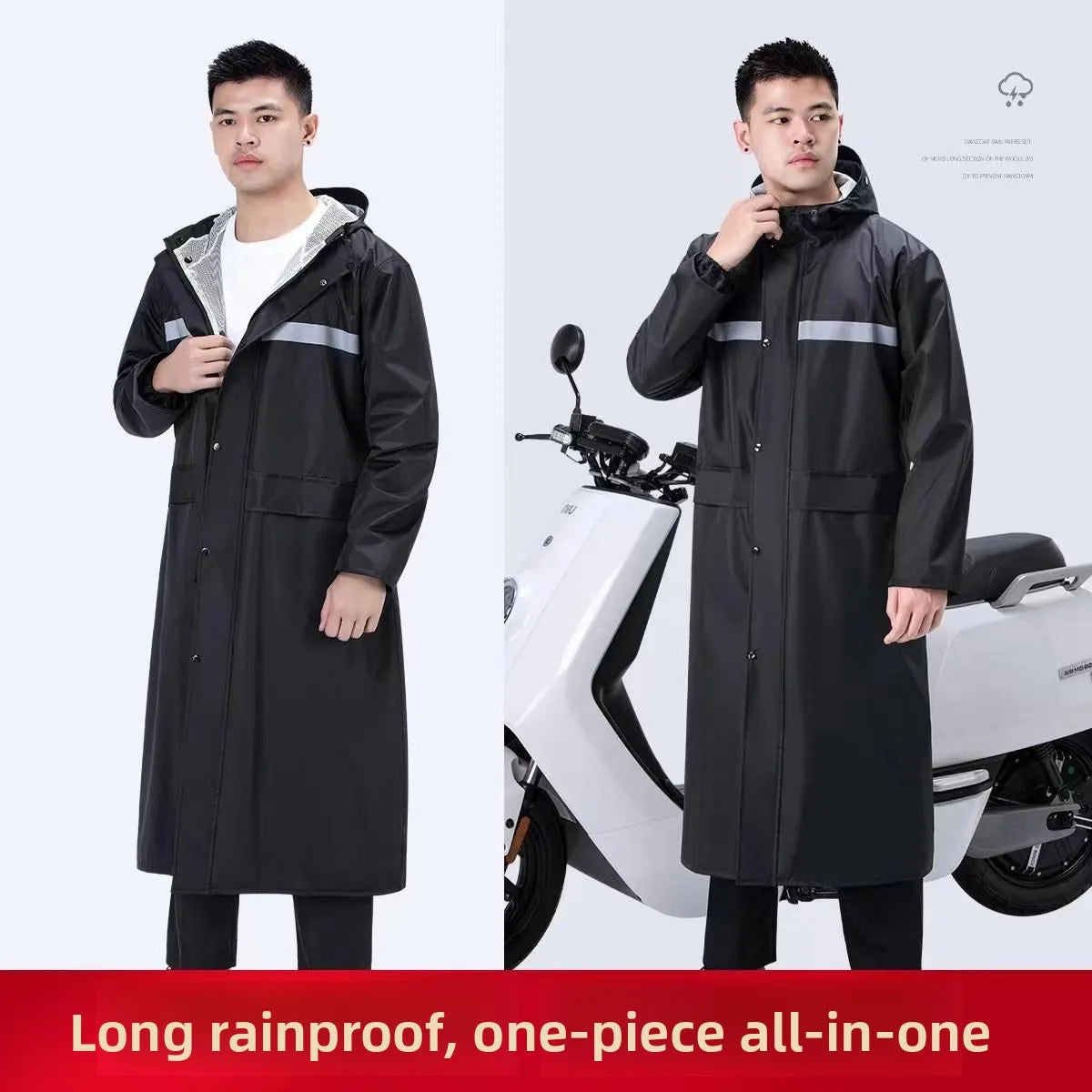 Custom Reflective Motorcycle Raincoat | 500 Pcs MOQ Heavy-Duty Oxford Cloth