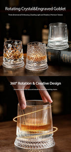 Crystal Rotating Tumbler with Diamond Engraving | 50 MOQ for Executive Gifts