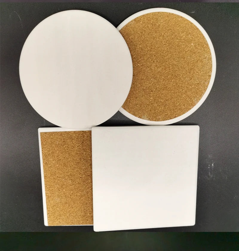Custom Ceramic Coasters with Cork Base | Sublimation Print MOQ 100