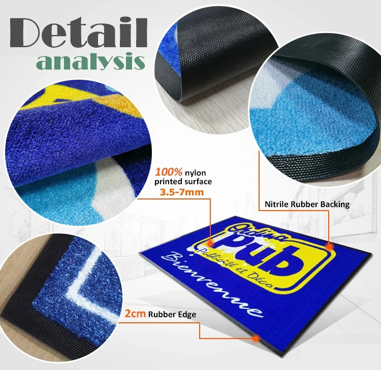 Custom Machine Made Nylon Floor Mat: Chromojet Print, Nitrile Rubber Backing