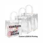 Custom Clear PVC Gift Bags: Button Closure, Full Color Print, Super Clear & Reusable