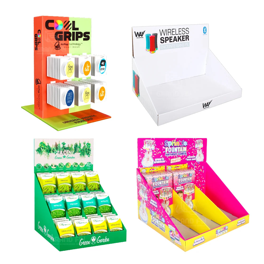 Custom Cardboard Counter Display Boxes | Kraft Pop-Up Display MOQ 500