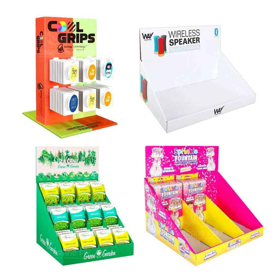 Custom Cardboard Counter Display Boxes | Kraft Pop-Up Display MOQ 500