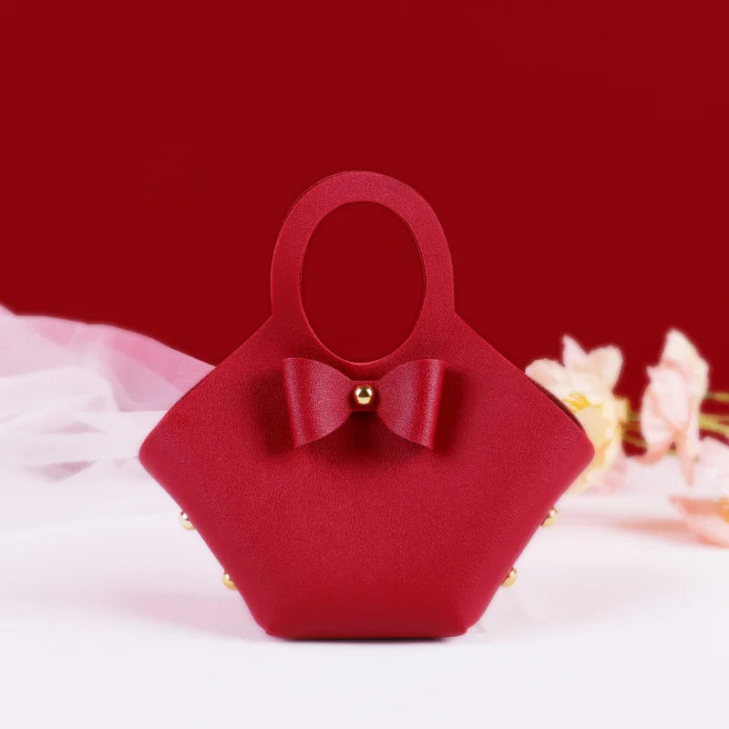 Custom PU Leather Jewelry Handbag Wholesale | 10 MOQ Wedding Favor Bag