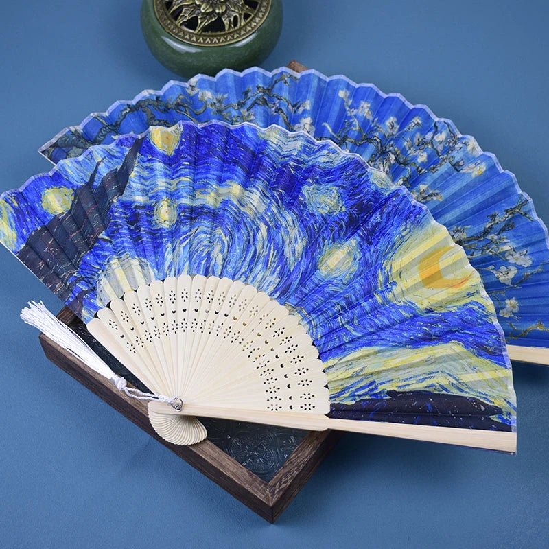 Wholesale Custom Bamboo Fabric Folding Hand Fan for Favors