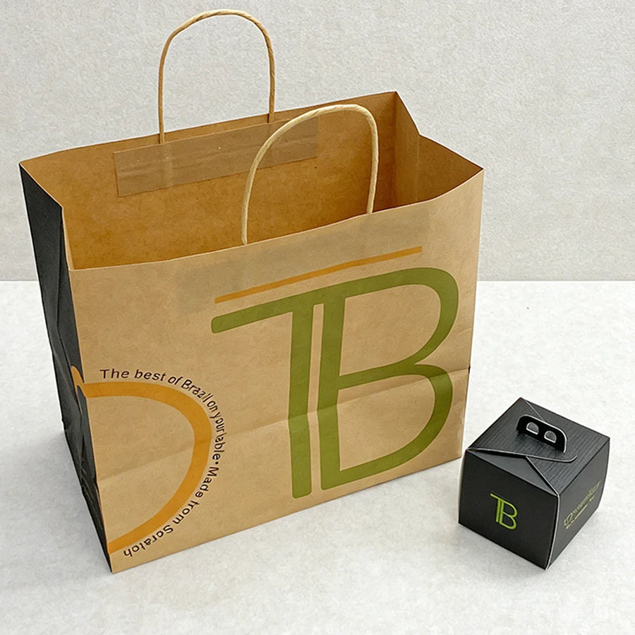 Kraft Paper Tote Bags | 5,000 Pcs MOQ, Custom Handle | Recyclable