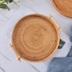 Custom Rattan Floating Breakfast Tray | 5 Piece MOQ | Hotel Pool Service