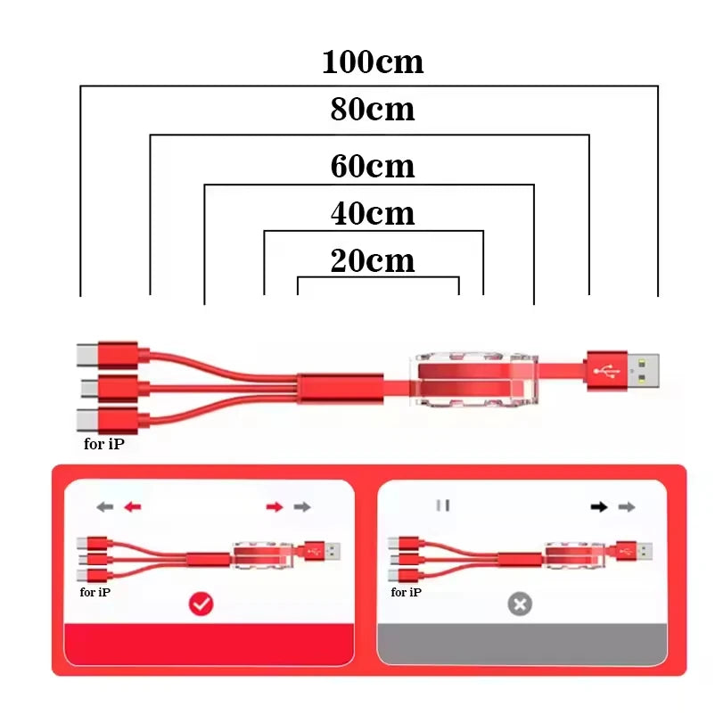Custom 3-in-1 Charging Cable Electronic Gift Set - Personalized Logo