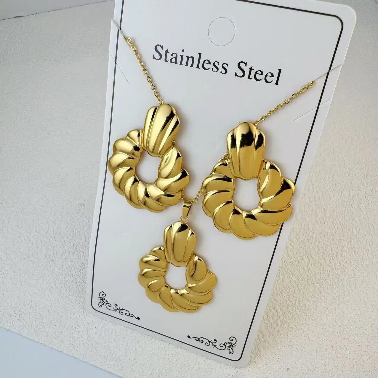 Custom 18K Gold Plated Stainless Steel Jewelry Set | MOQ 2