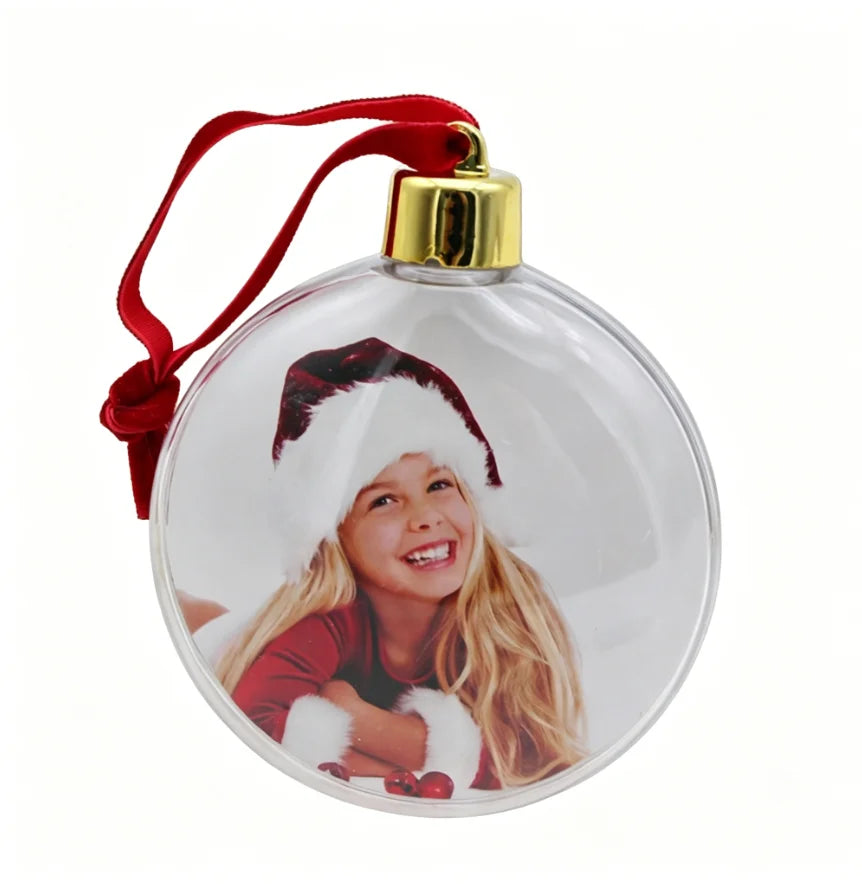 Custom Christmas Photo Baubles with Logo Wholesale | MOQ 50