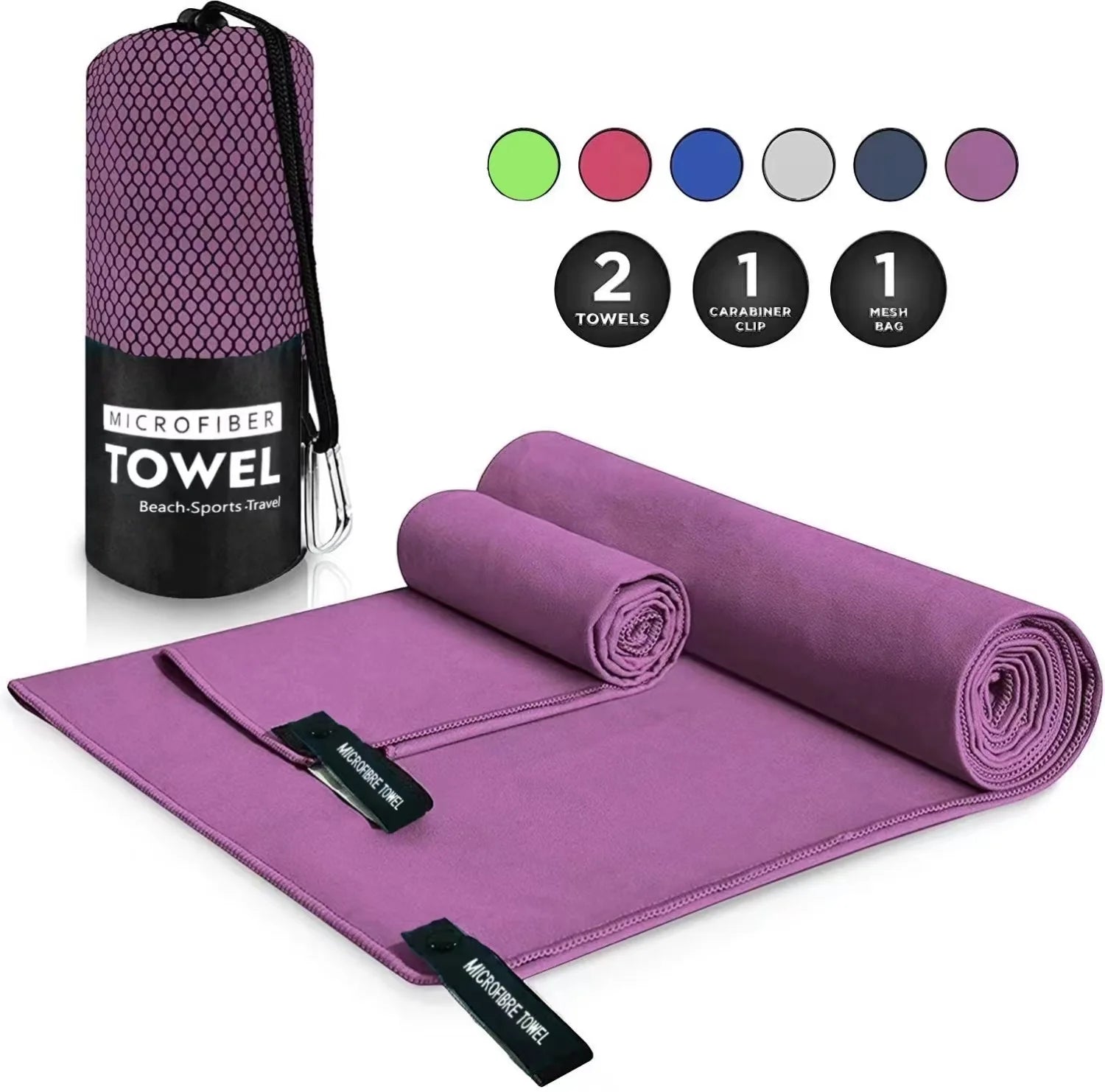 Custom Microfiber Sport Towel with Logo | Quick-Dry, 200gsm, 50 MOQ, 6 Sizes