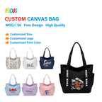 Custom Canvas Tote Bags with Logo – 50 MOQ, 7-15 Day Lead