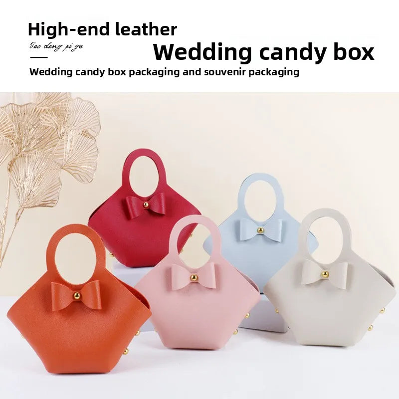 Custom PU Leather Jewelry Handbag Wholesale | 10 MOQ Wedding Favor Bag