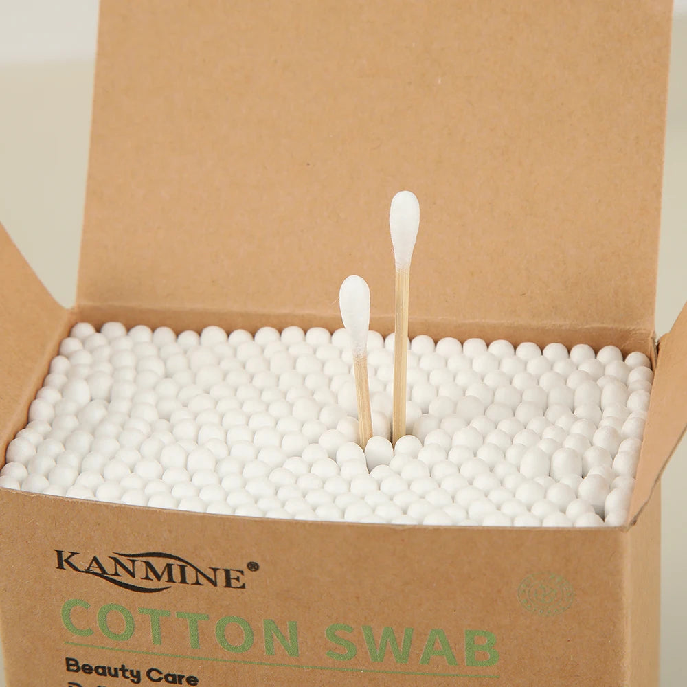 Private Label Cotton Bud 300pcs | 10,000 Boxes MOQ Bamboo Stick Eco
