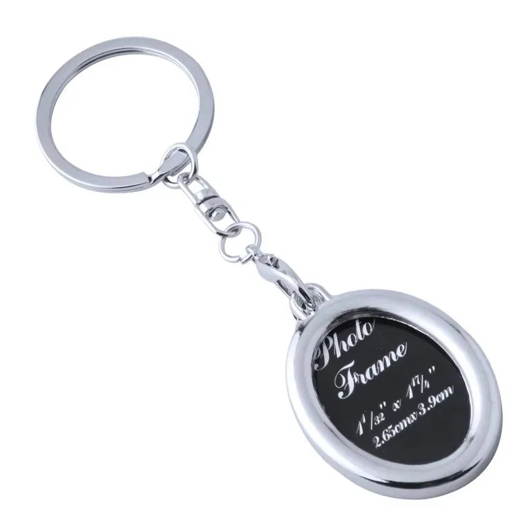 Custom Zinc Alloy Photo Keychain 100pcs MOQ | Silk Screen 7 Colors | Interchangeable Picture Frame