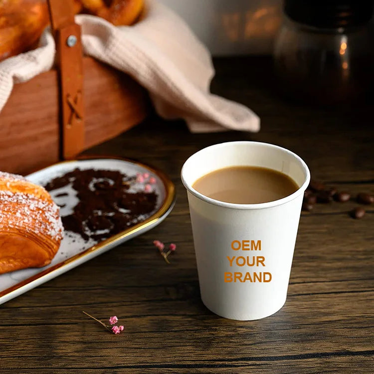 Cheap Custom Logo Single Wall Craft Paper Cup for Hot Drinks | MOQ 5,000