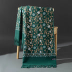 Embroidered Winter Polyester Scarf | Floral Design | Tassel Finish | 1 MOQ | Modest Fashion